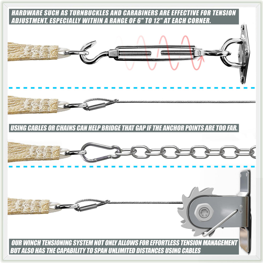 Amgo 22' x 22' Beige Triangle Sun Shade Sail dimensions