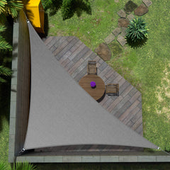 Amgo 24' x 24' x 33.9' Grey Triangle Sun Shade Sail front view
