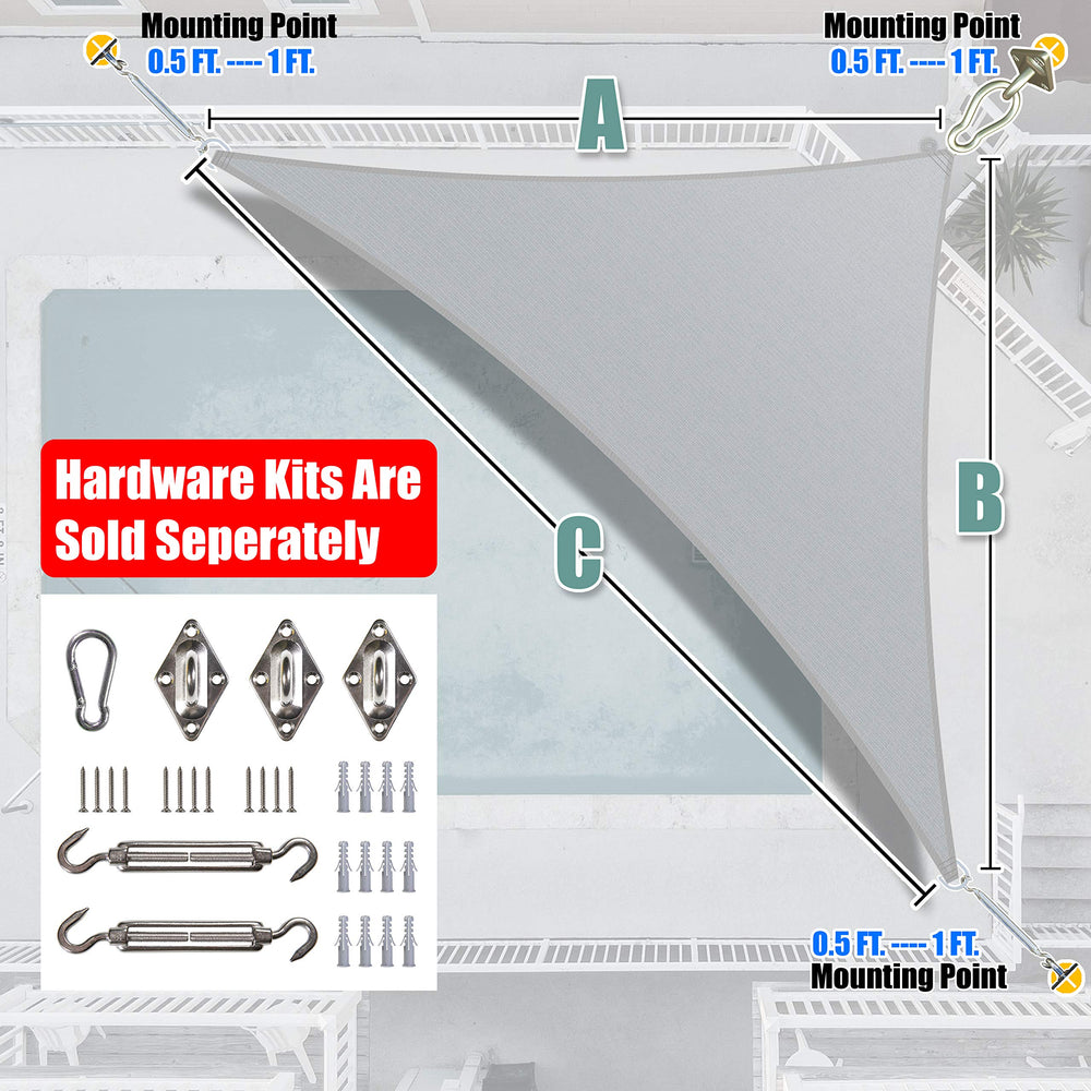 Amgo Grey Shade Sail showing anti-sag design
