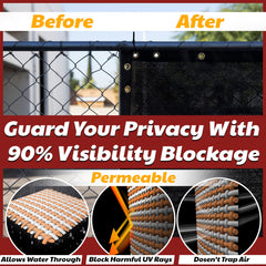 Amgo privacy screen on a poolside