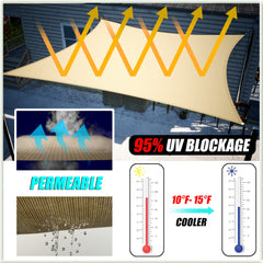 Amgo Sand Triangle Sun Shade Sail installation on patio