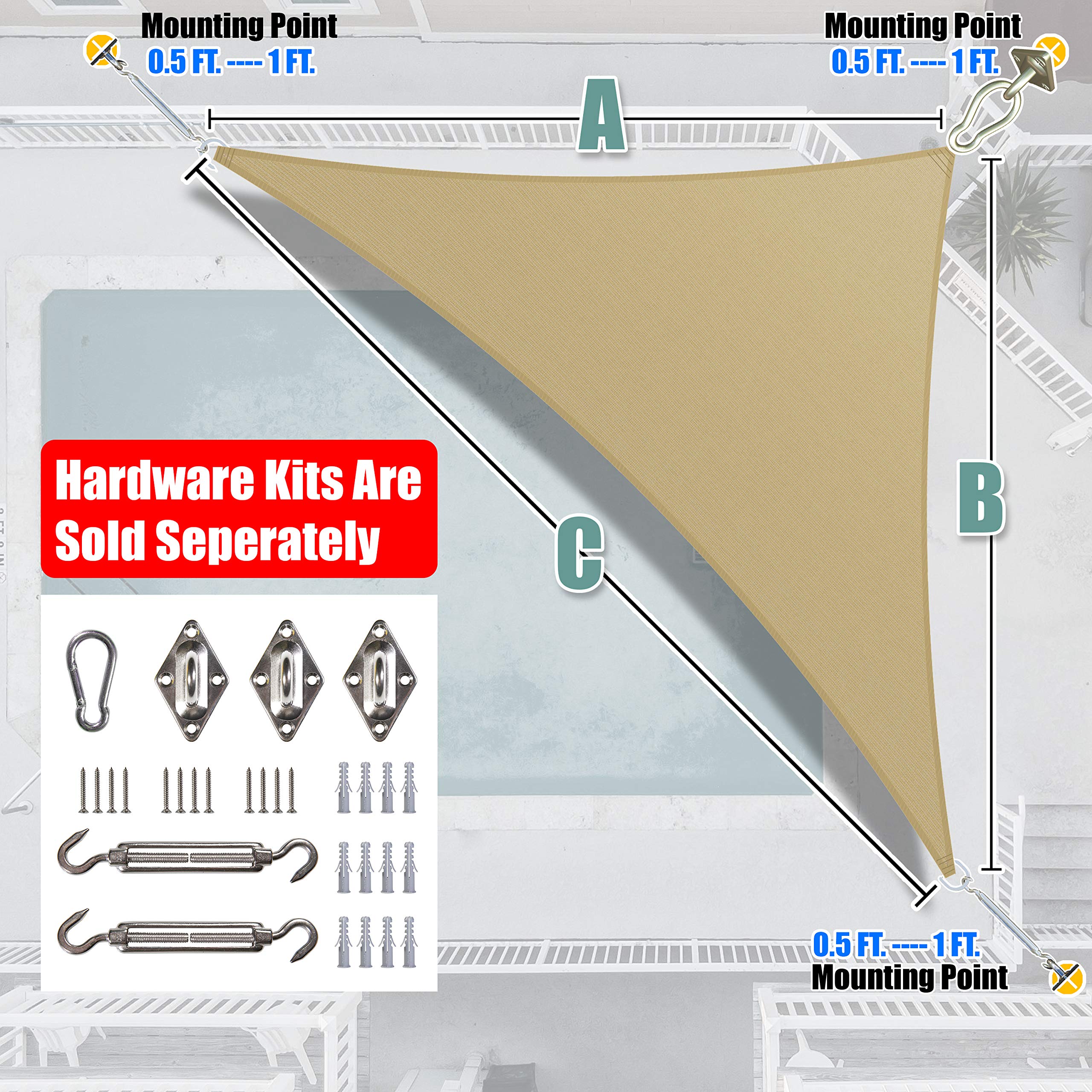 Amgo Sand Triangle Sun Shade Sail packaging