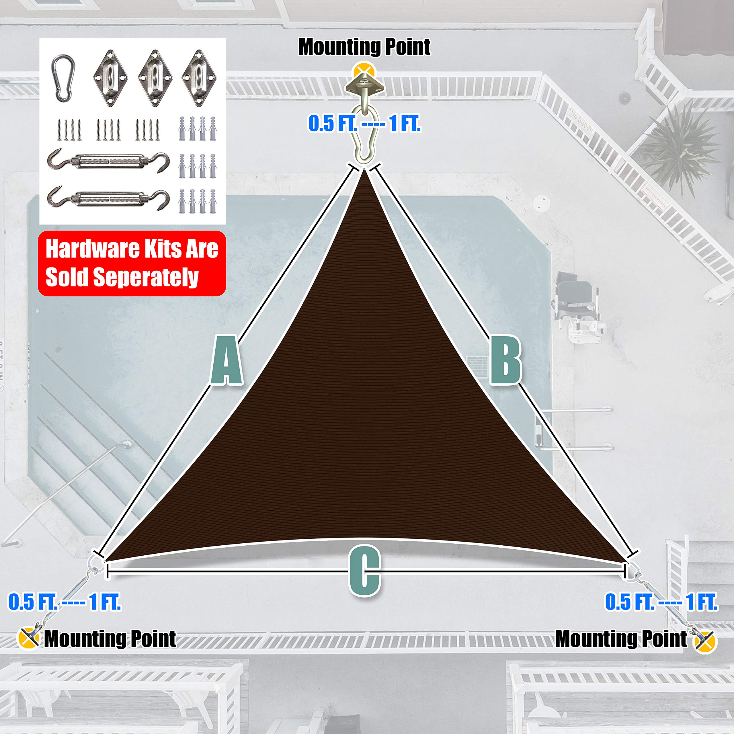 Amgo shade sail in garden area providing shade