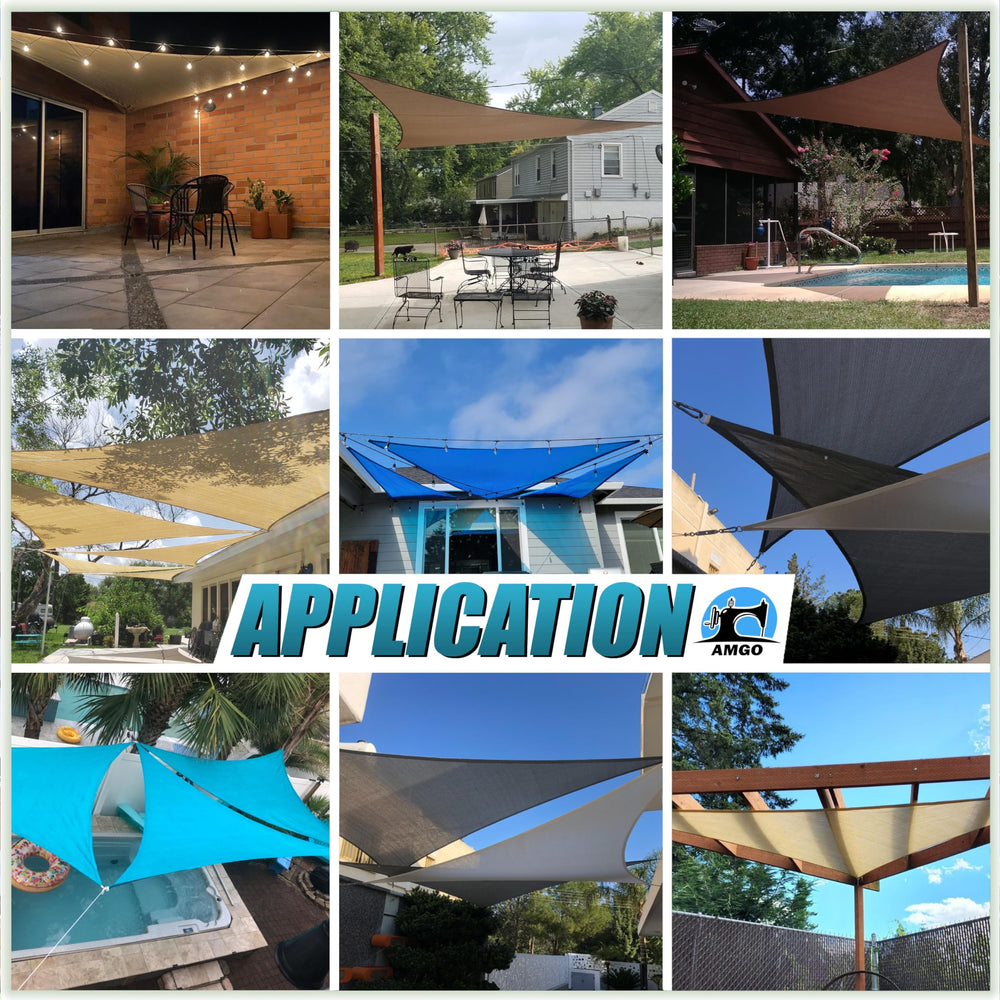 Amgo shade sail showing advanced heat reduction feature