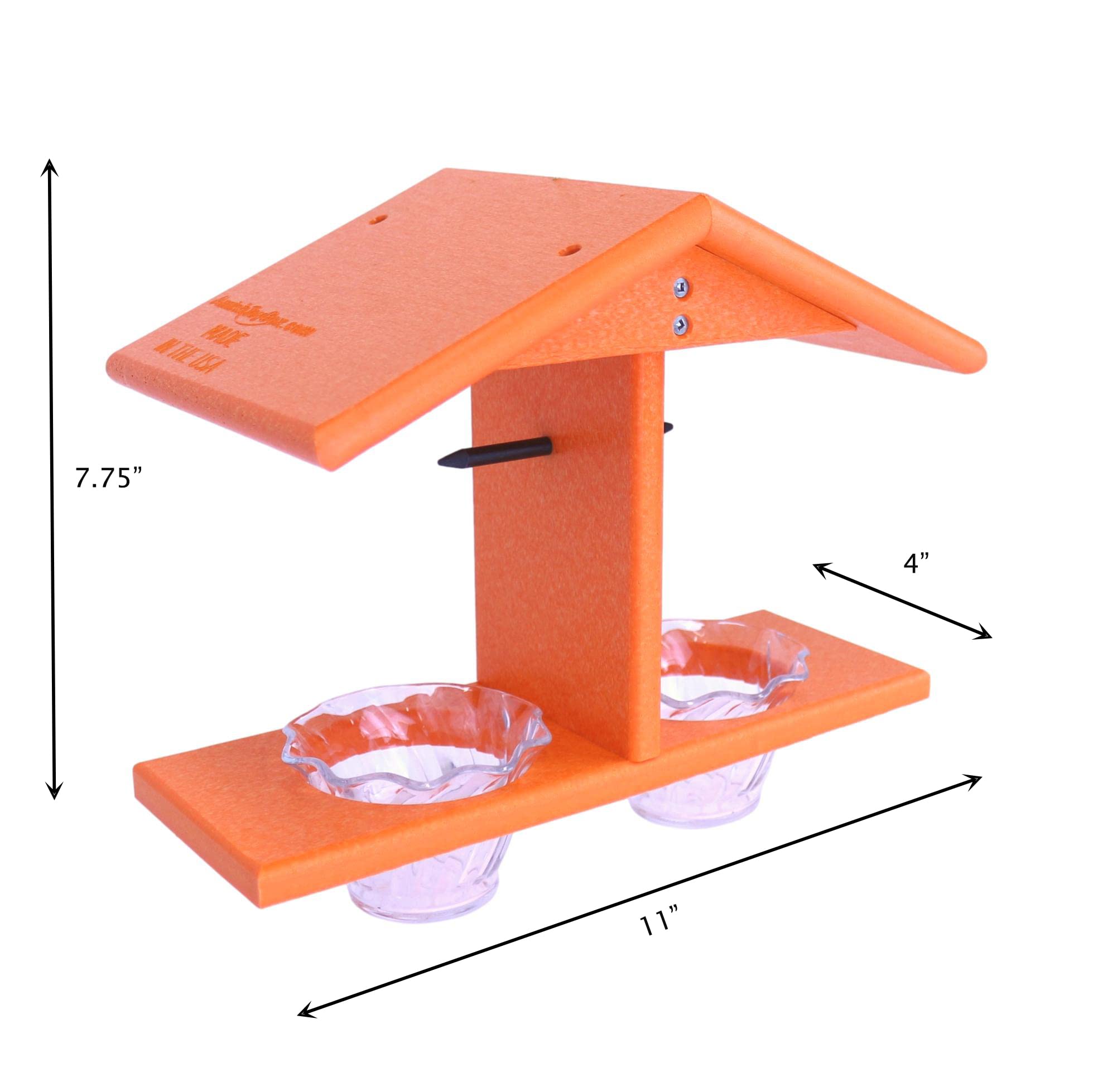 AmishToyBox Oriole Bird Feeder side view showcasing dual feeding options