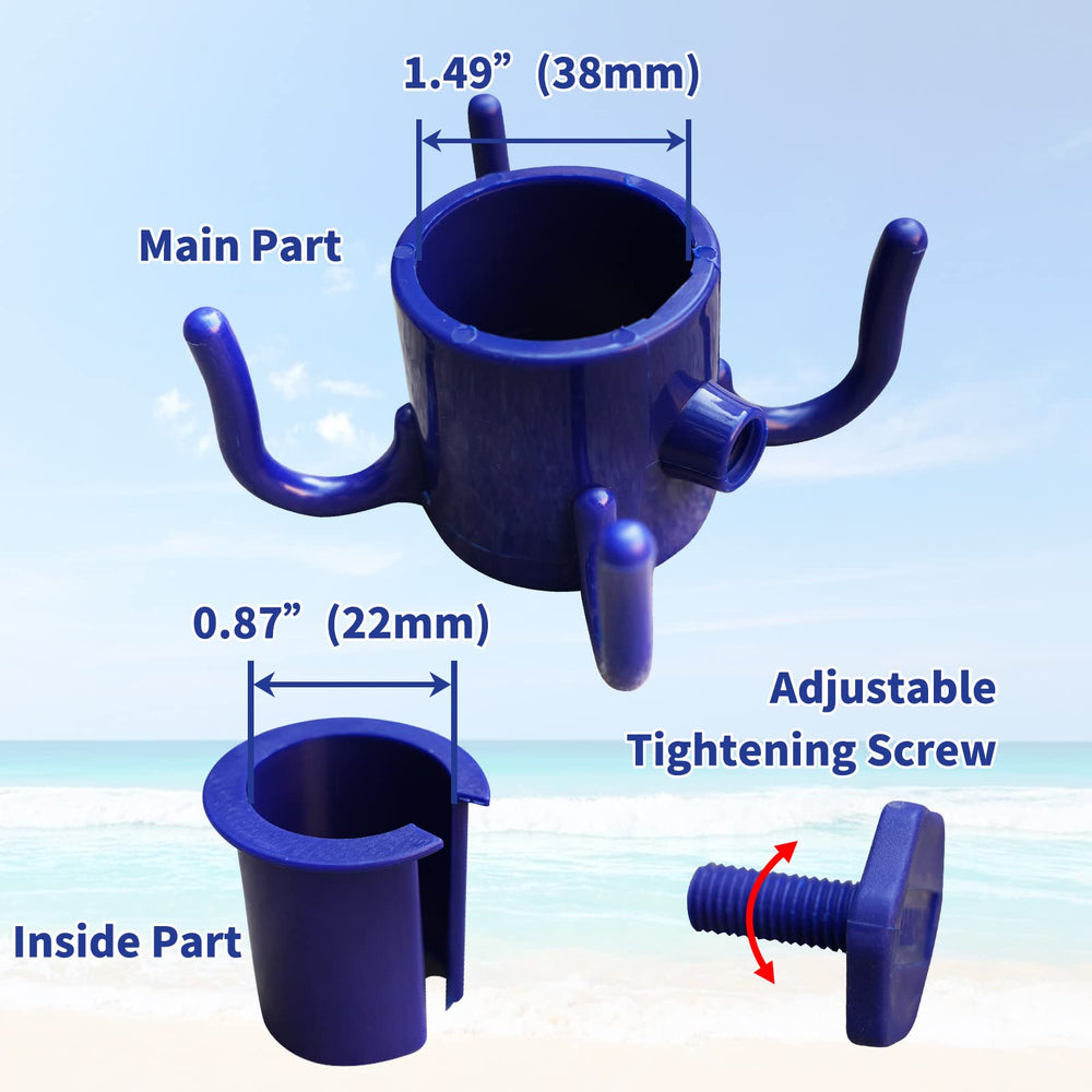 AMMSUN Beach Umbrella Hook installed on an umbrella