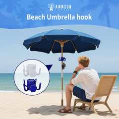 AMMSUN Beach Umbrella Hook mounted on an umbrella pole
