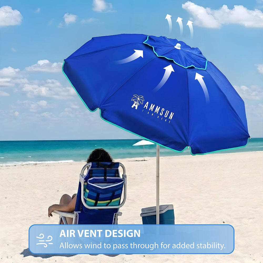AMMSUN beach umbrella in a garden setting