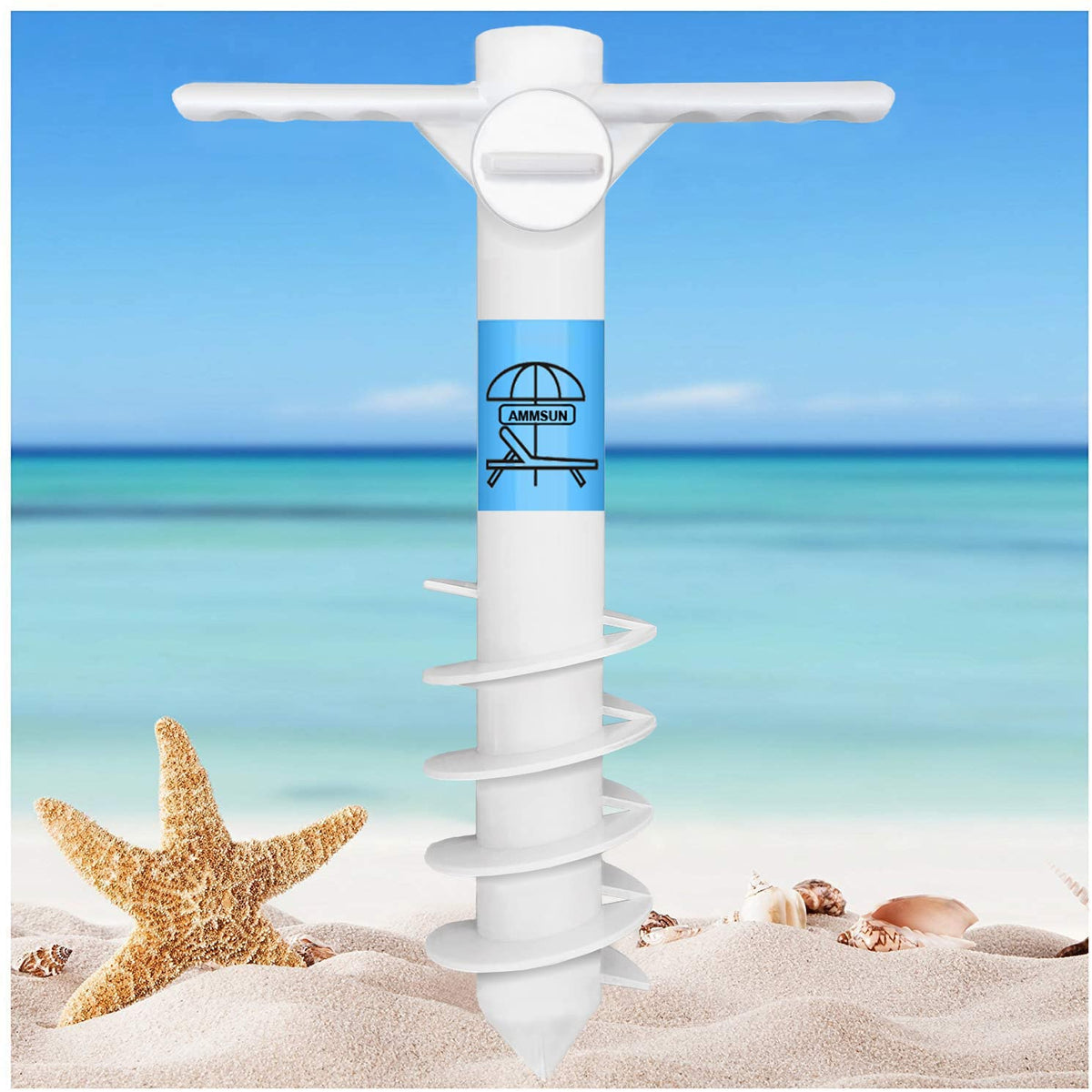 AMMSUN Beach Umbrella Sand Anchor front view