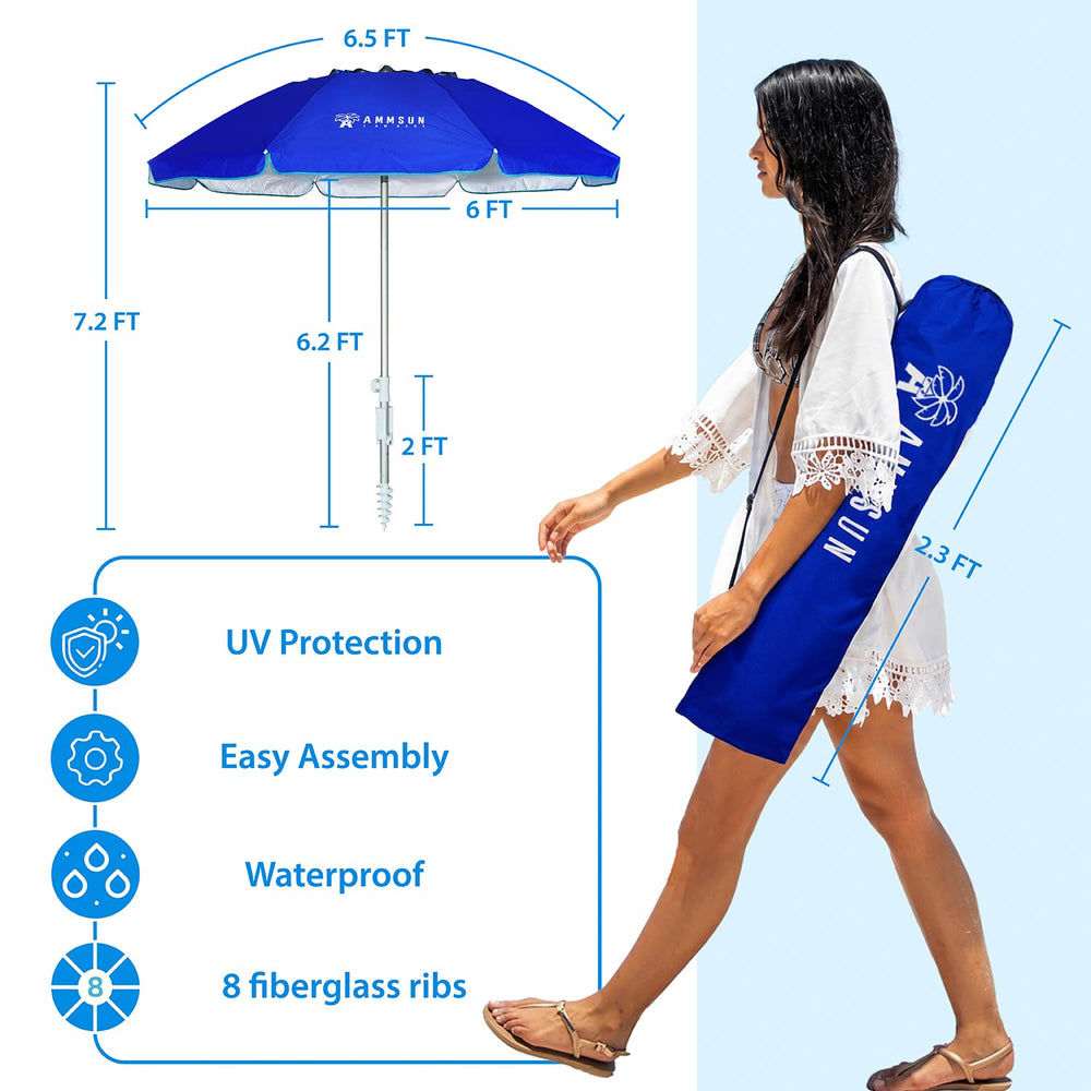 AMMSUN beach umbrella with air vent design
