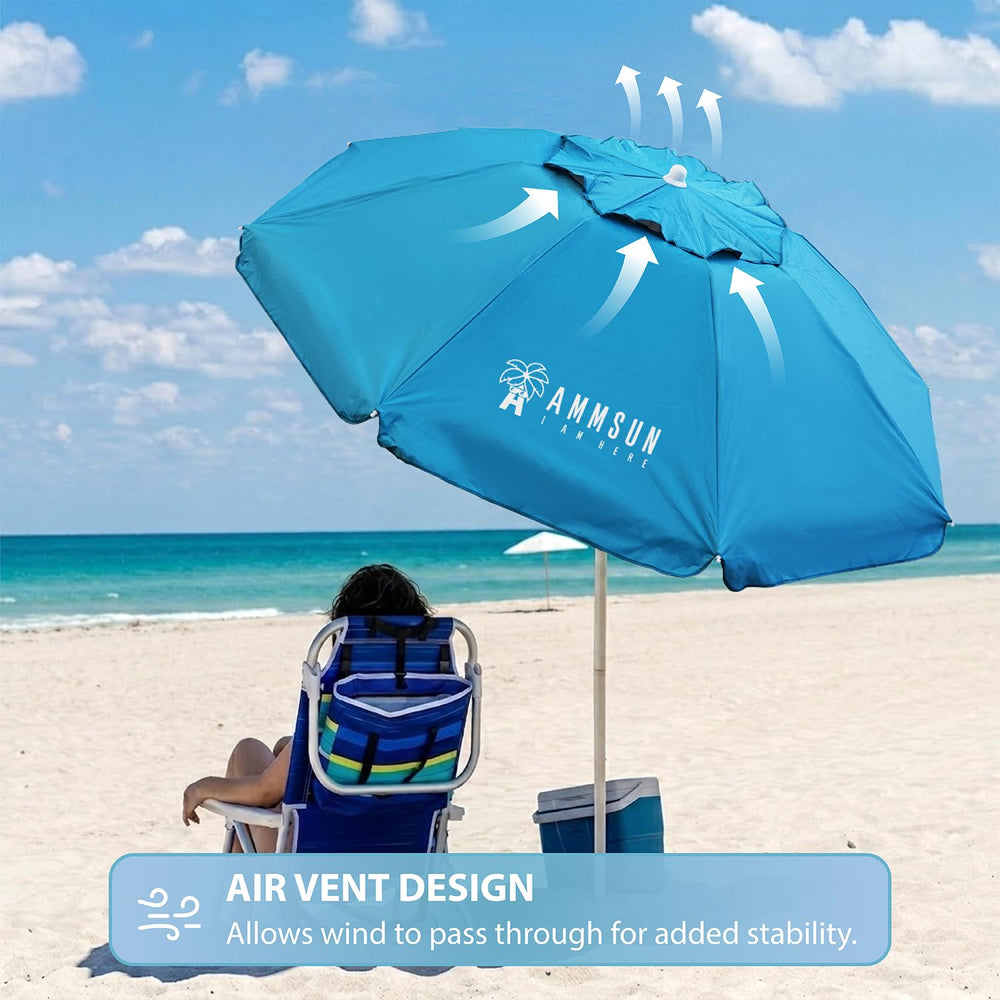 AMMSUN beach umbrella with integrated sand anchor