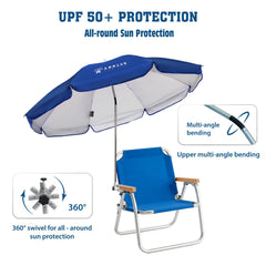 AMMSUN Chair Umbrella 360-degree swivel mechanism close-up