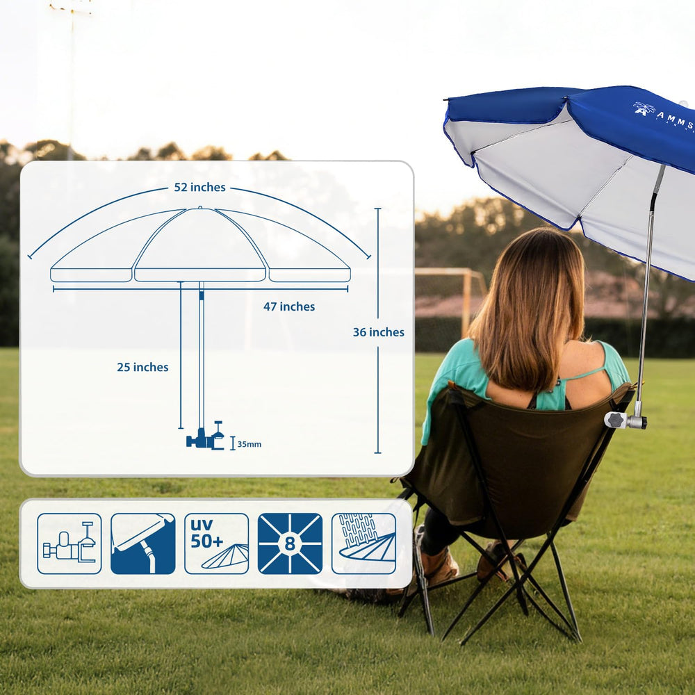 AMMSUN Chair Umbrella assembled on a patio
