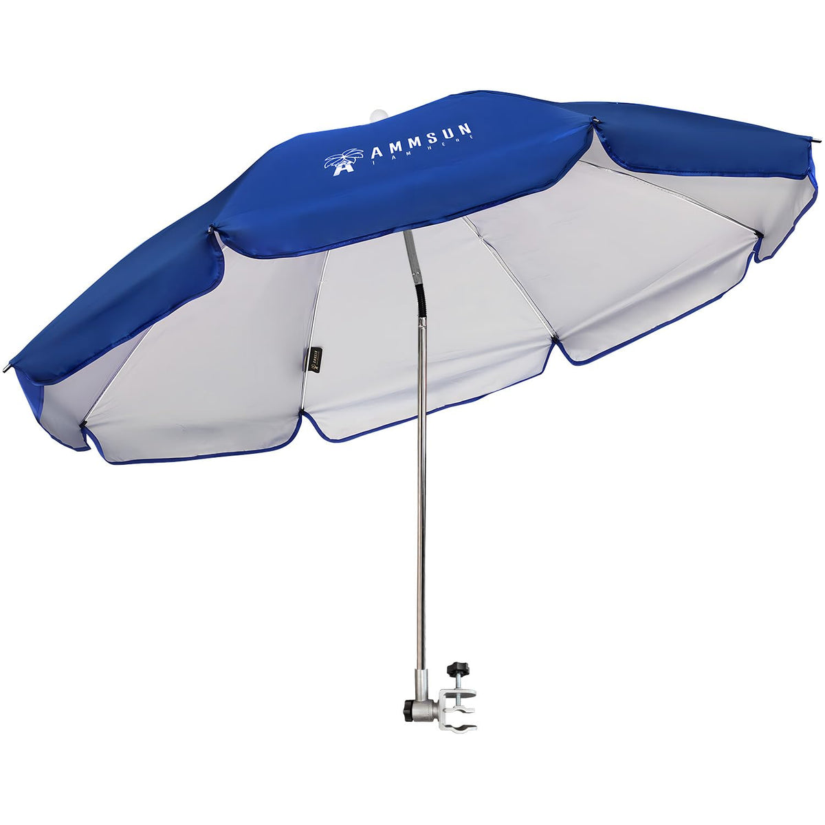 AMMSUN Chair Umbrella front view with blue canopy