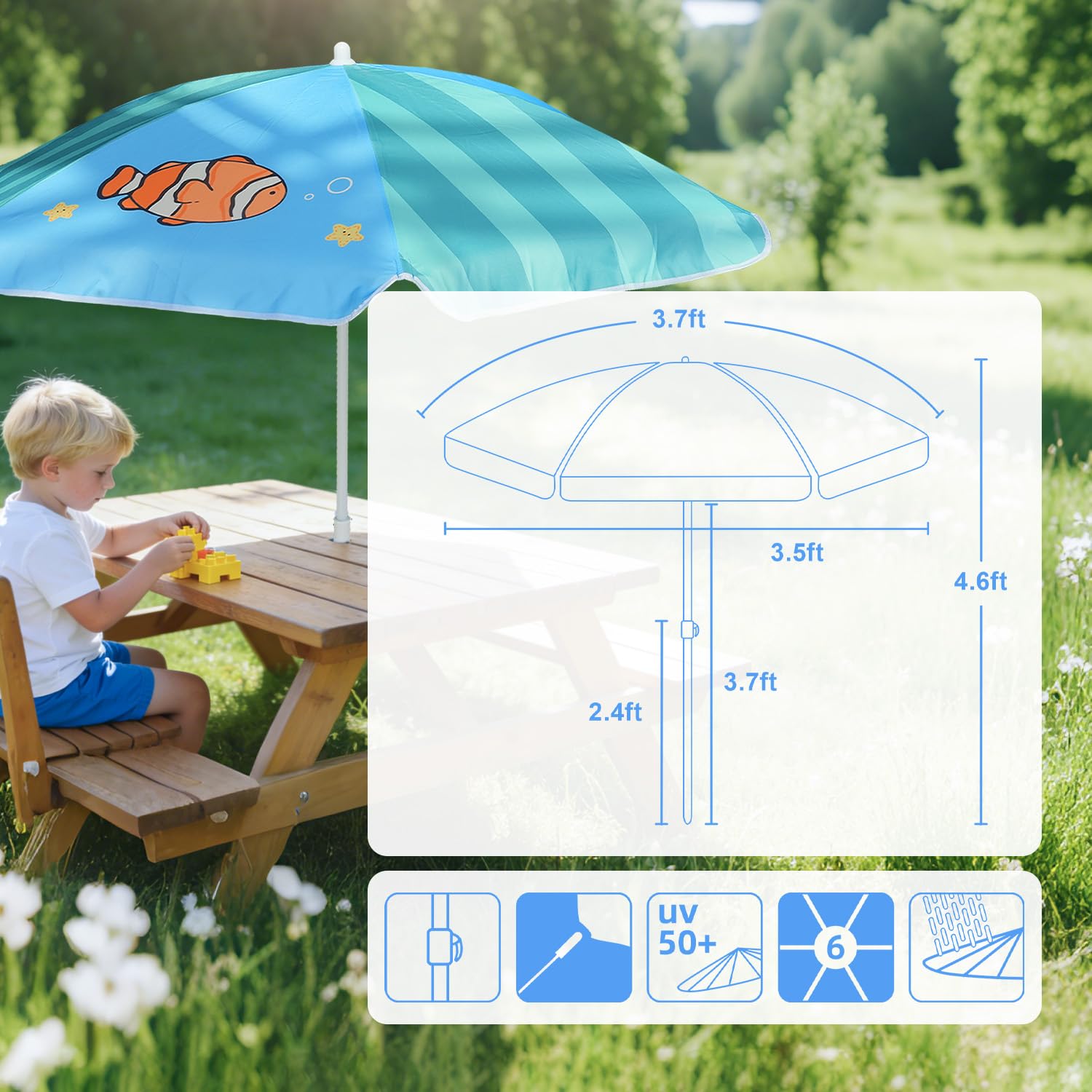 AMMSUN Kids Beach Umbrella cover for storage