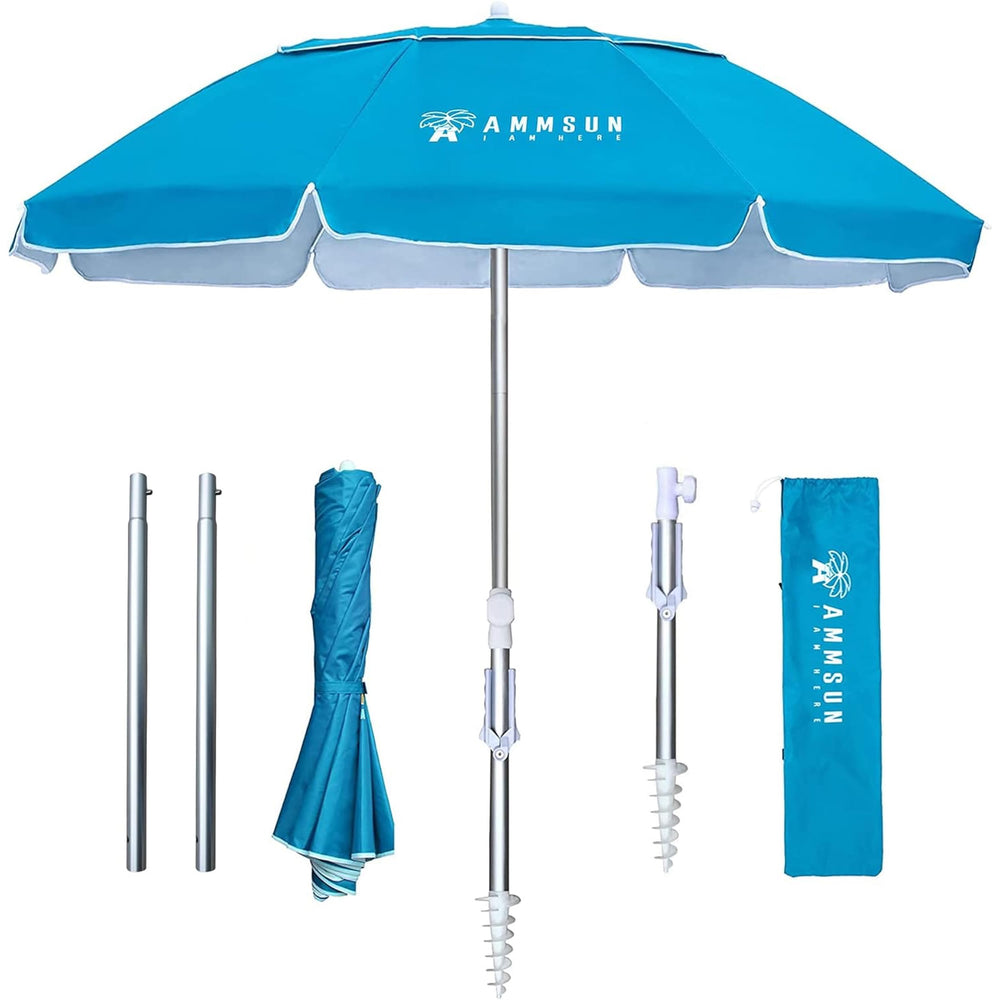 AMMSUN umbrella in backyard garden setup
