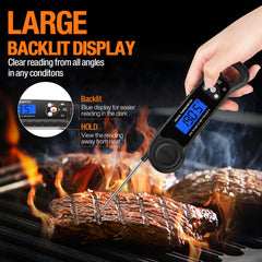AMMZO Digital Meat Thermometer being cleaned under water