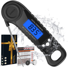 AMMZO Digital Meat Thermometer front view with LCD display