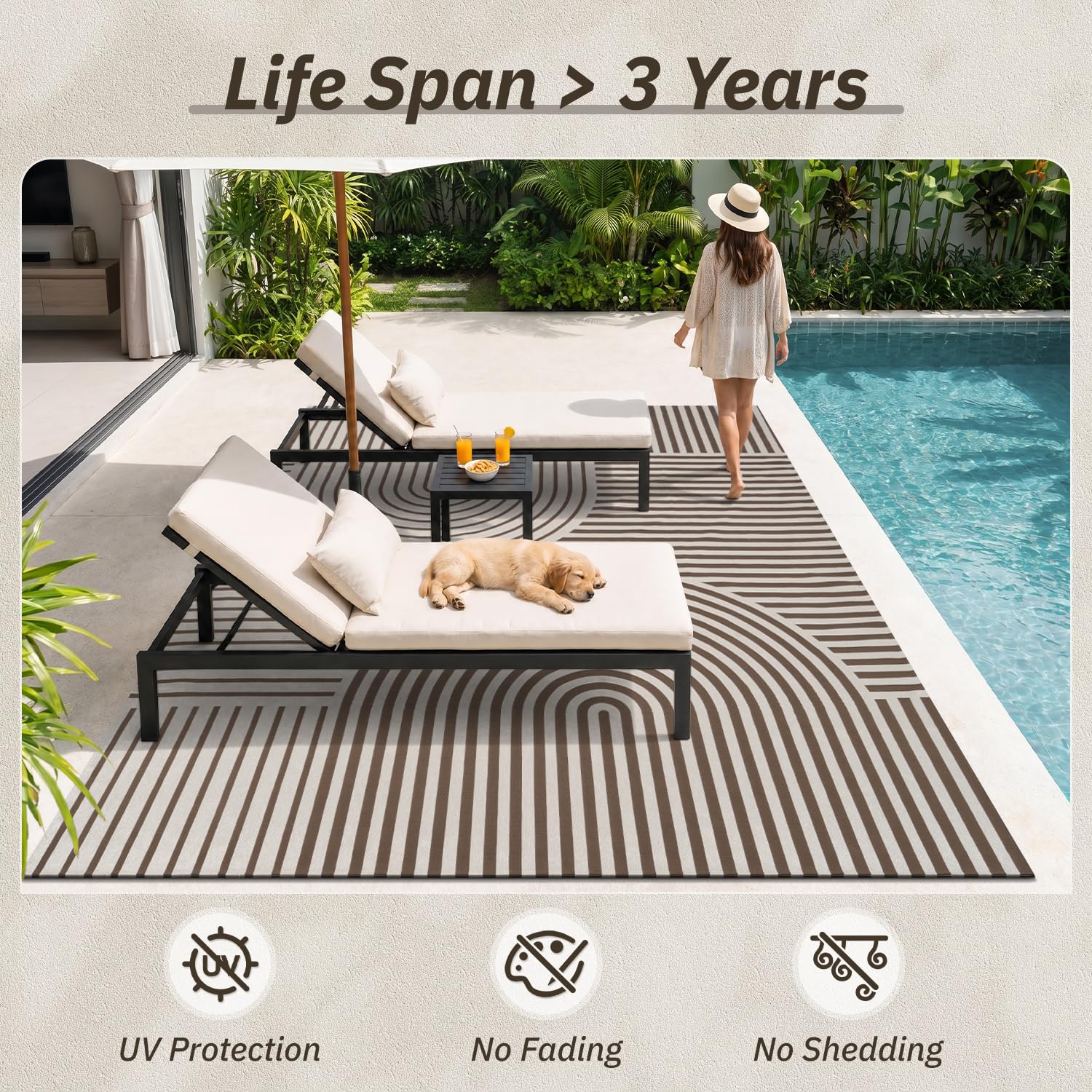 AMOAMI Outdoor Rug 5x8 ft showcasing versatility in indoor use