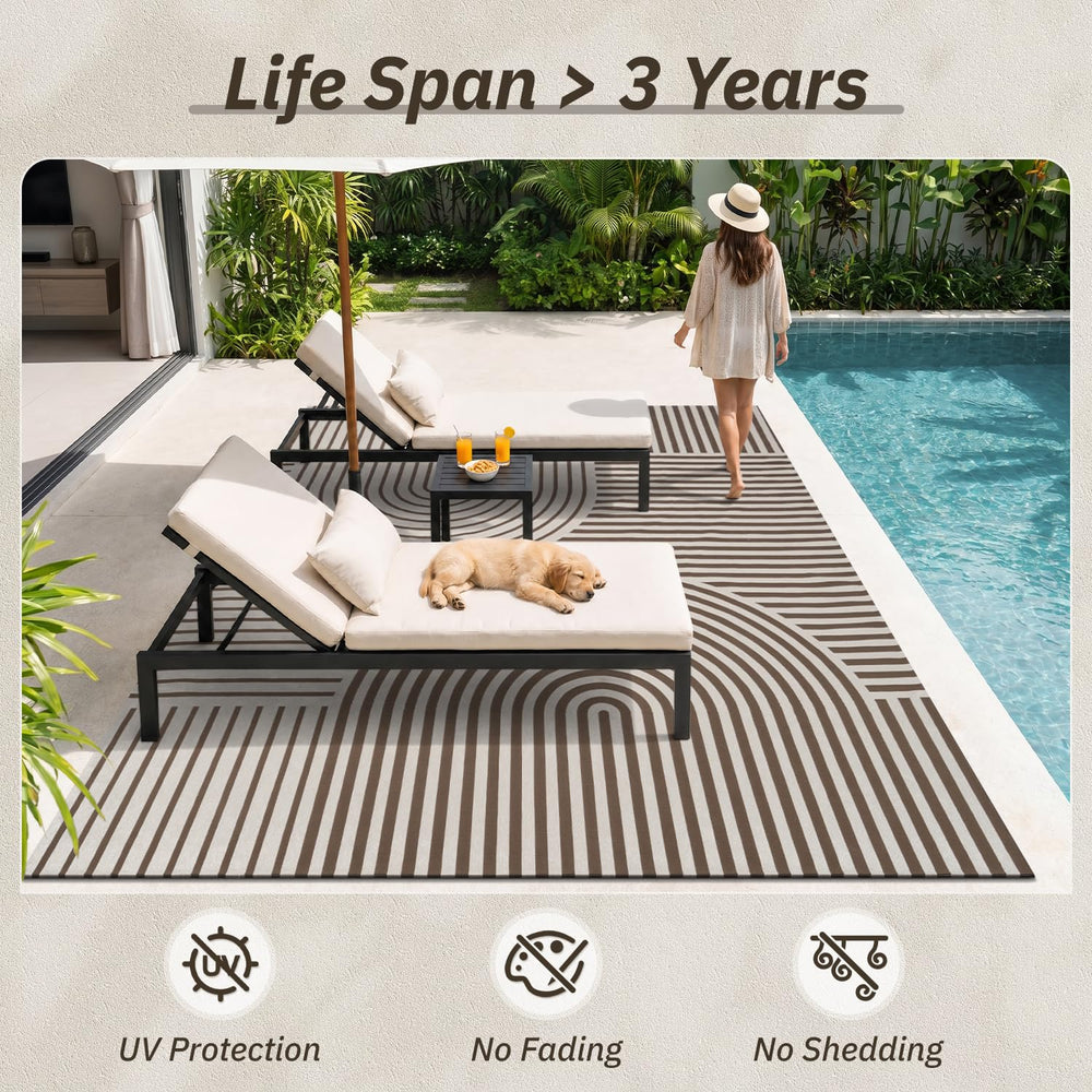 AMOAMI Outdoor Rug 5x8 ft showcasing versatility in indoor use