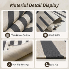 AMOAMI Outdoor Rug 5x8 ft side view, textured surface