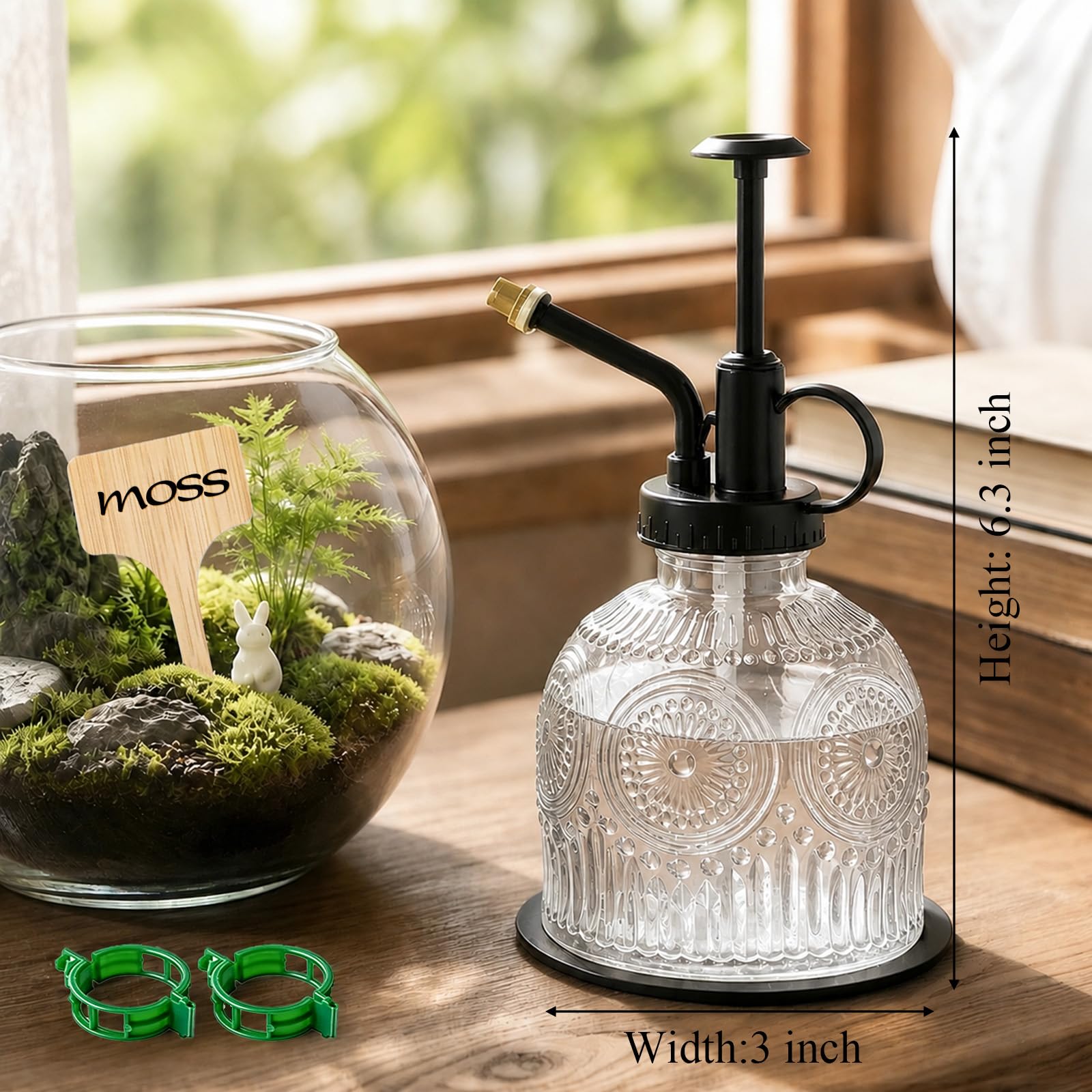 Amolliar Glass Plant Mister Spray Bottle with fine mist sprayer