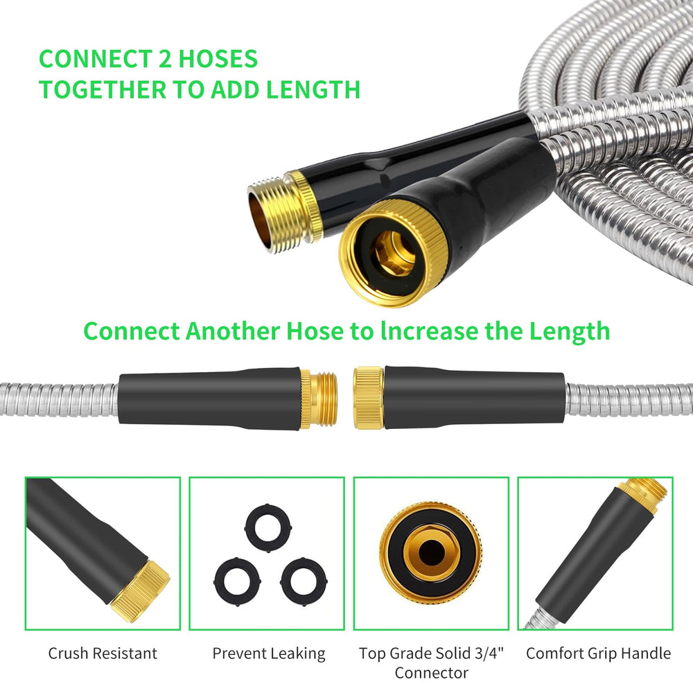 AMOOX garden hose showing its flexible interlink design