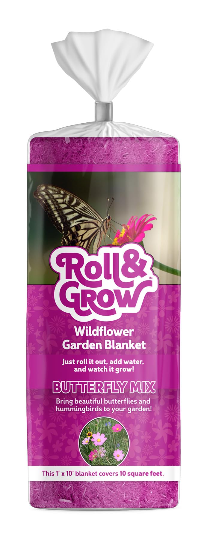 Amturf Wildflower Garden Blanket front view, 10 sq ft, pink
