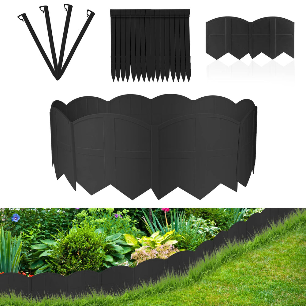 AMURS Garden Edging Border 20ft black plastic edging pieces