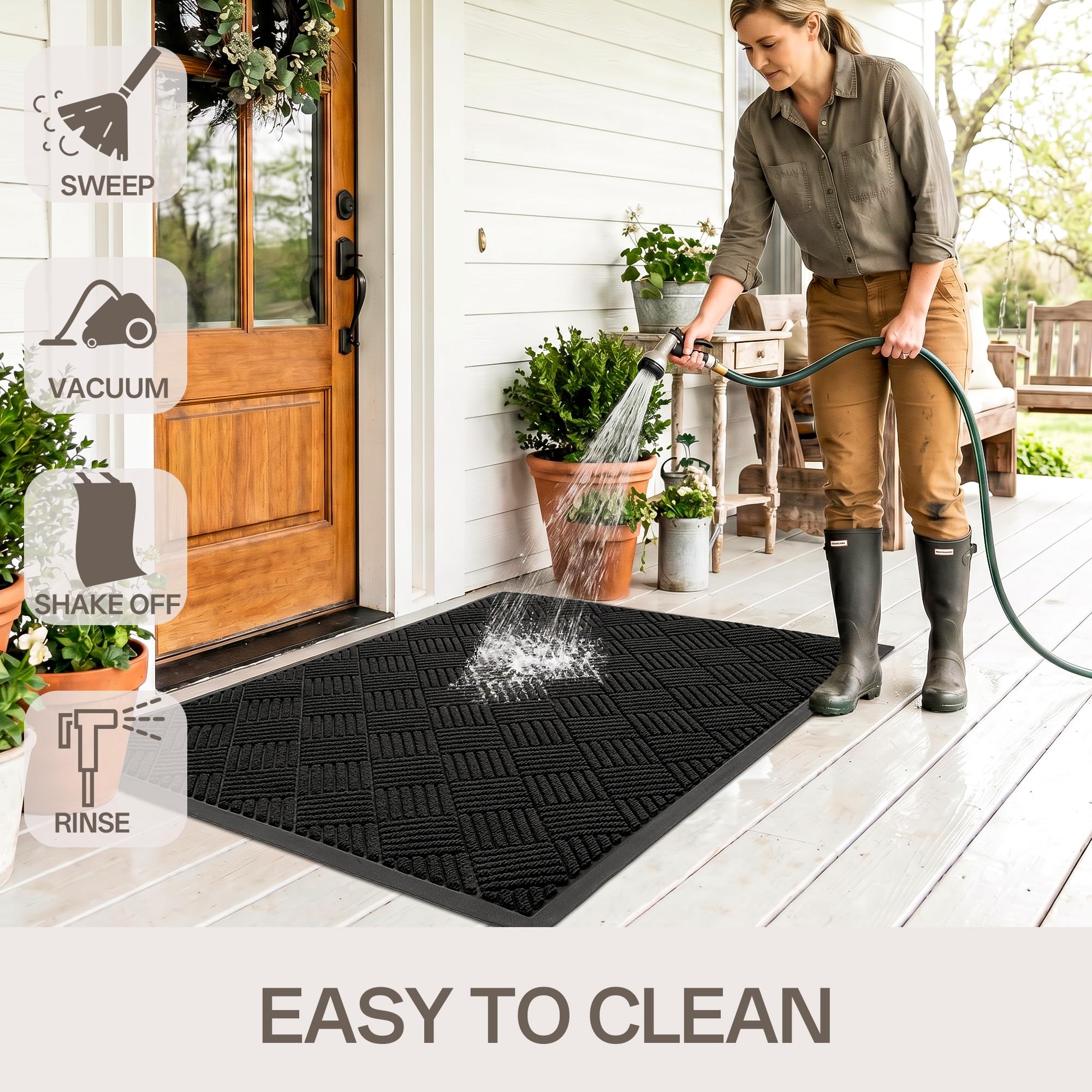 Amyracel door mat capturing dirt and moisture