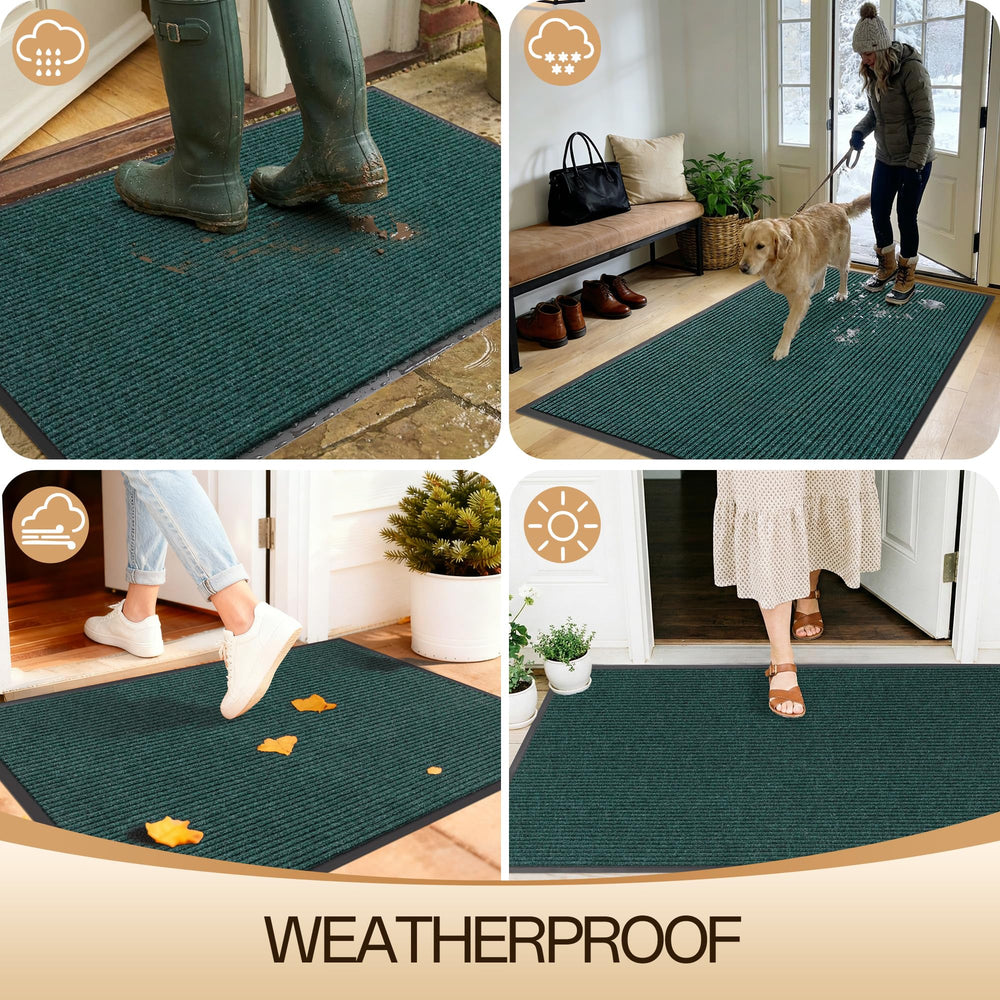 Amyracel door mat rinsed with a garden hose outdoors