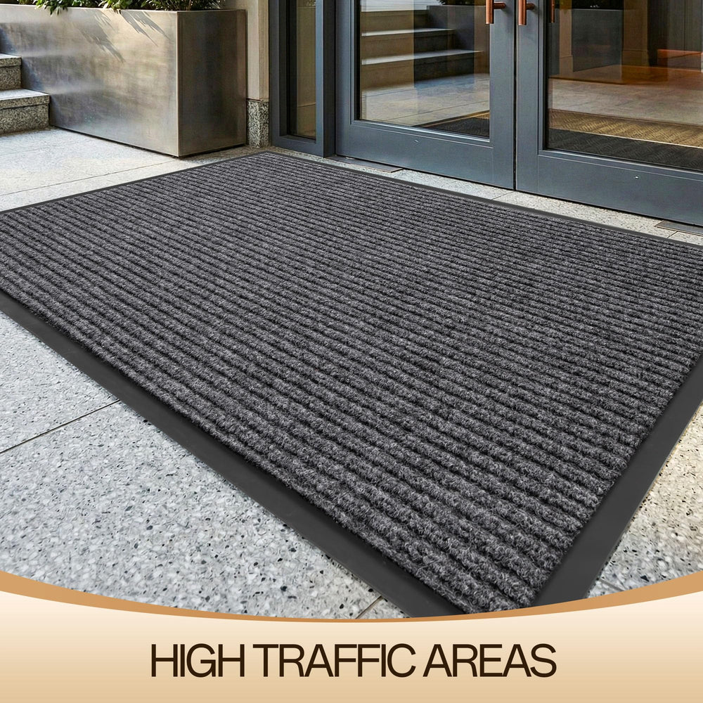 Amyracel Sturdy Front Door Mat Grey with dirt trapped