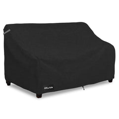 ANartcle 2-Seater Patio Loveseat Cover in black, front view