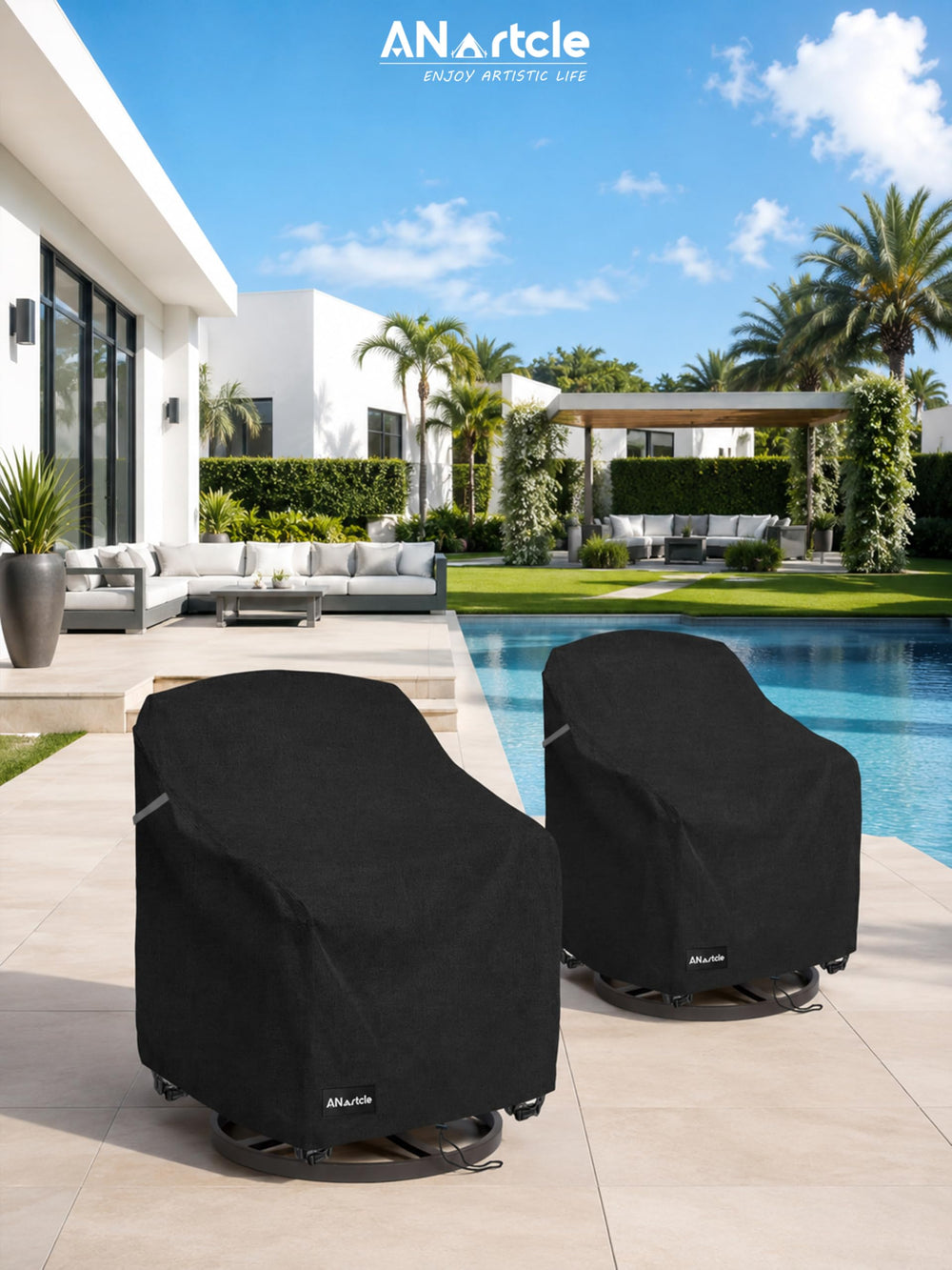 ANartcle Outdoor Swivel Lounge Chair Cover packaging