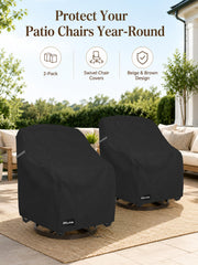 ANartcle Outdoor Swivel Lounge Chair Cover side view, showing straps