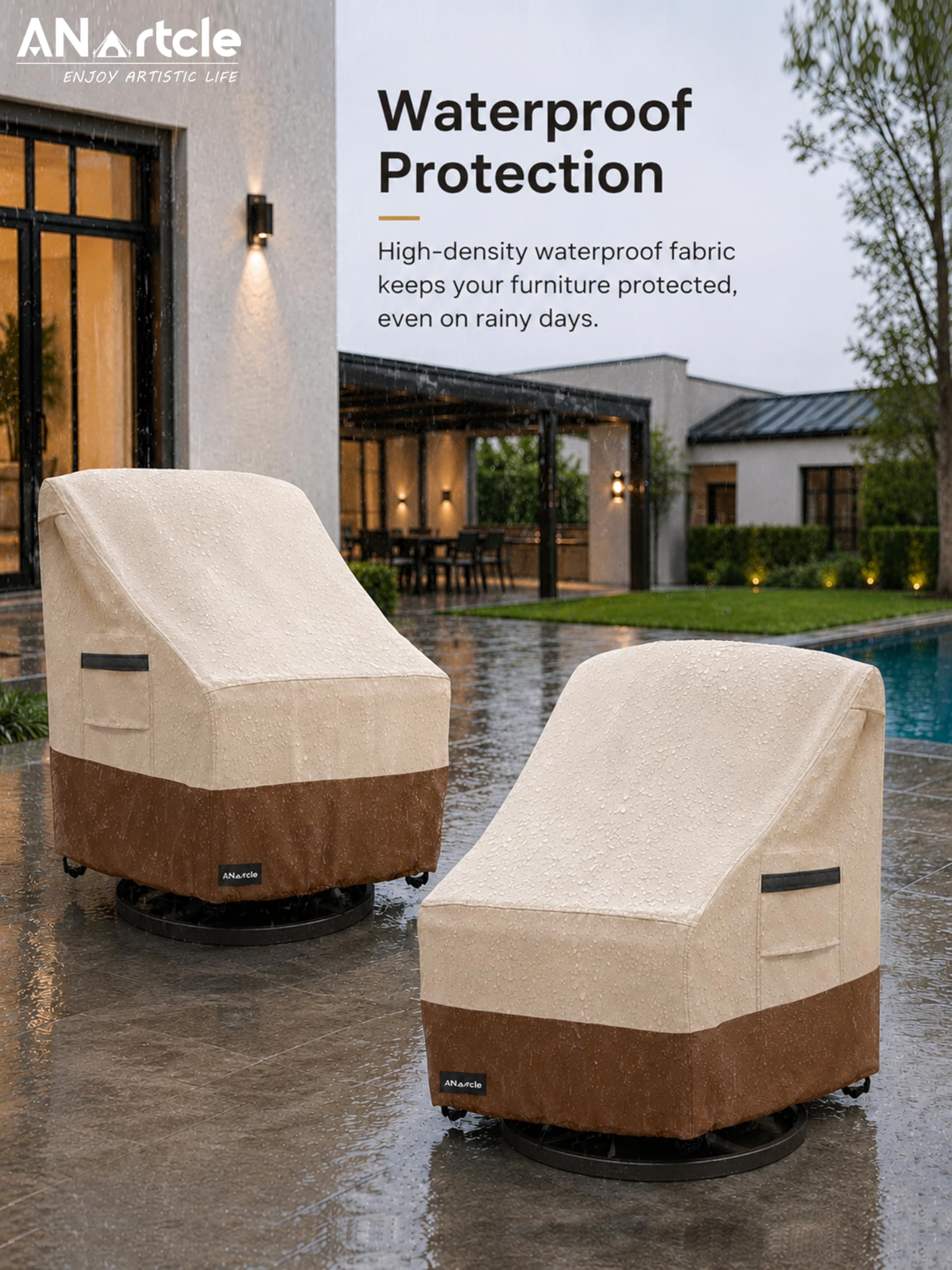 ANartcle Outdoor Swivel Lounge Chair Cover with air vents
