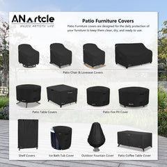 ANartcle patio chair cover black side view