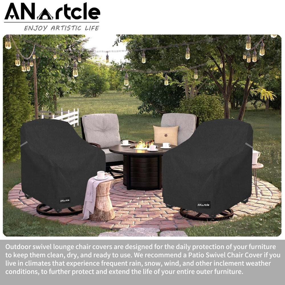 ANartcle patio chair cover on swivel lounge chair