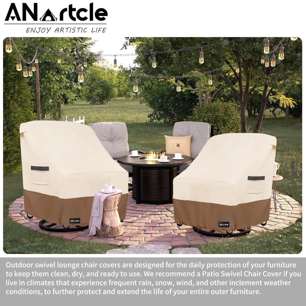 ANartcle Patio Chair Cover secured on windy day