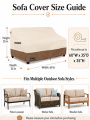 ANartcle Patio Loveseat Cover with padded handles for easy fitting
