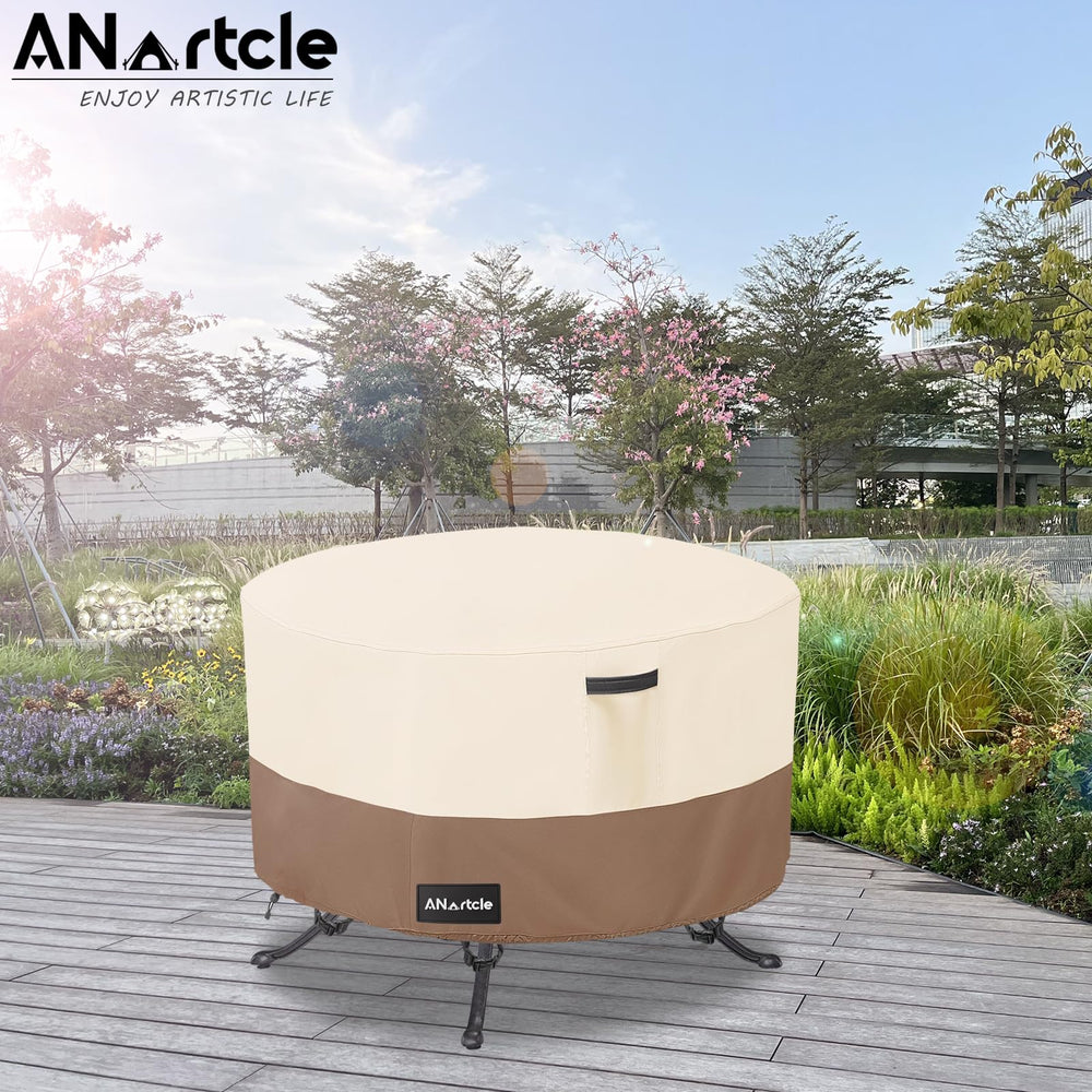 ANartcle Round Patio Table Cover 50-inch on a patio table