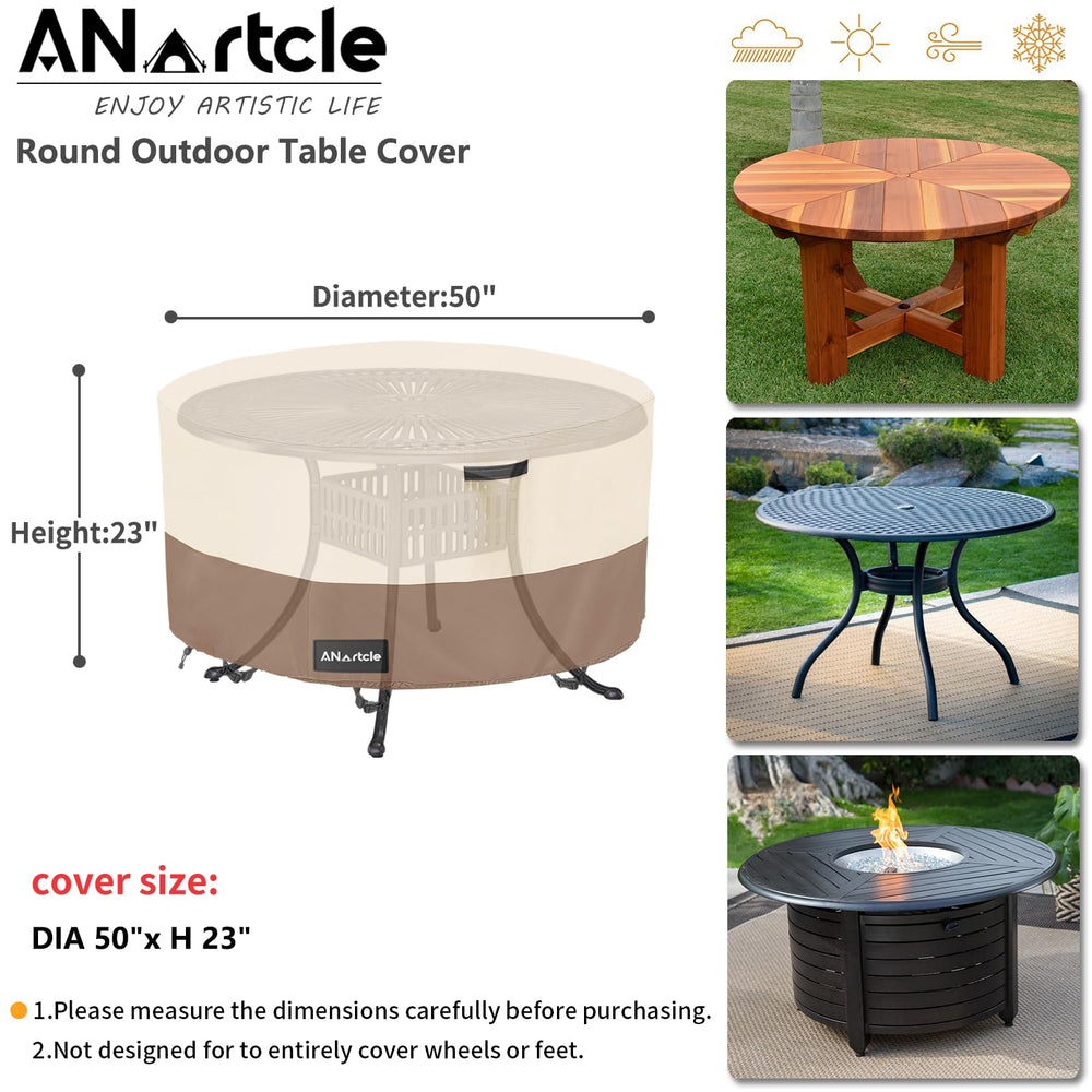ANartcle Round Patio Table Cover 50-inch with straps