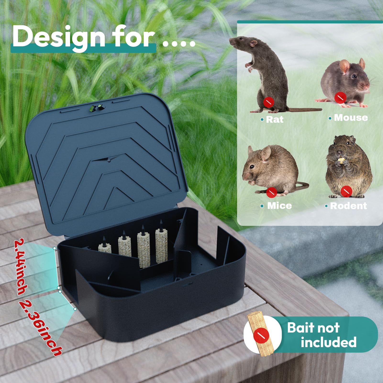 Anblak Rat Station Box in a garden setting