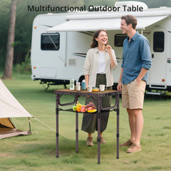 Anbte 2ft Folding Camping Table with storage net underneath