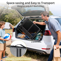 Anbte camping table folded for easy transport