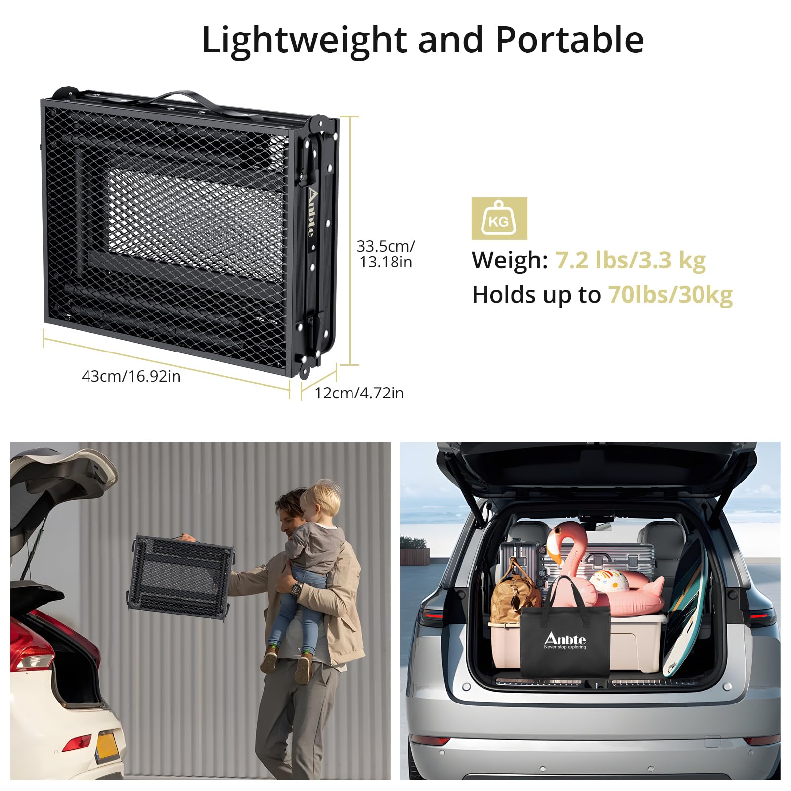 Anbte Folding Grill Table packed in storage bag