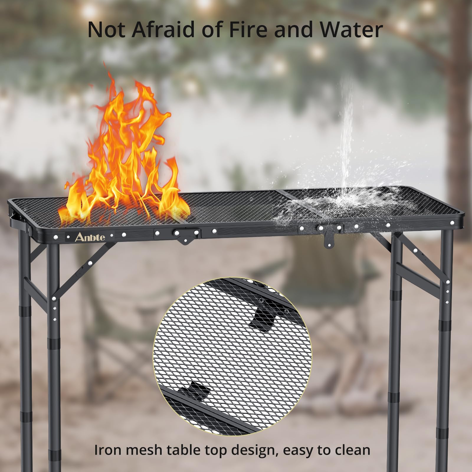 Anbte Folding Grill Table portable design with carrying handle