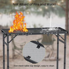 Anbte Folding Grill Table portable design with carrying handle