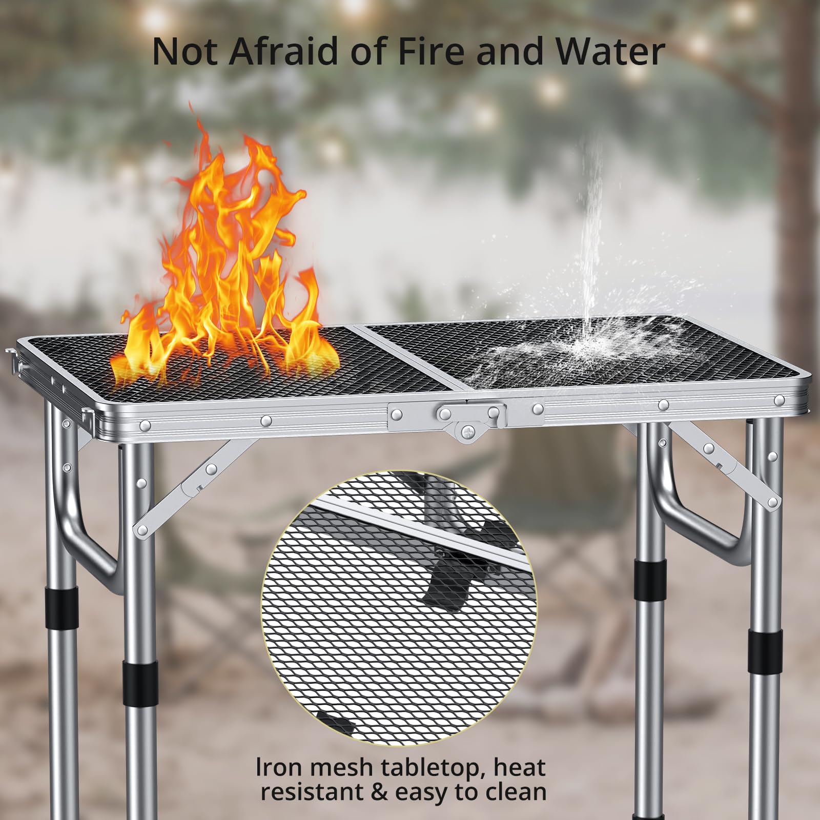 Anbte Folding Grill Table portable size comparison