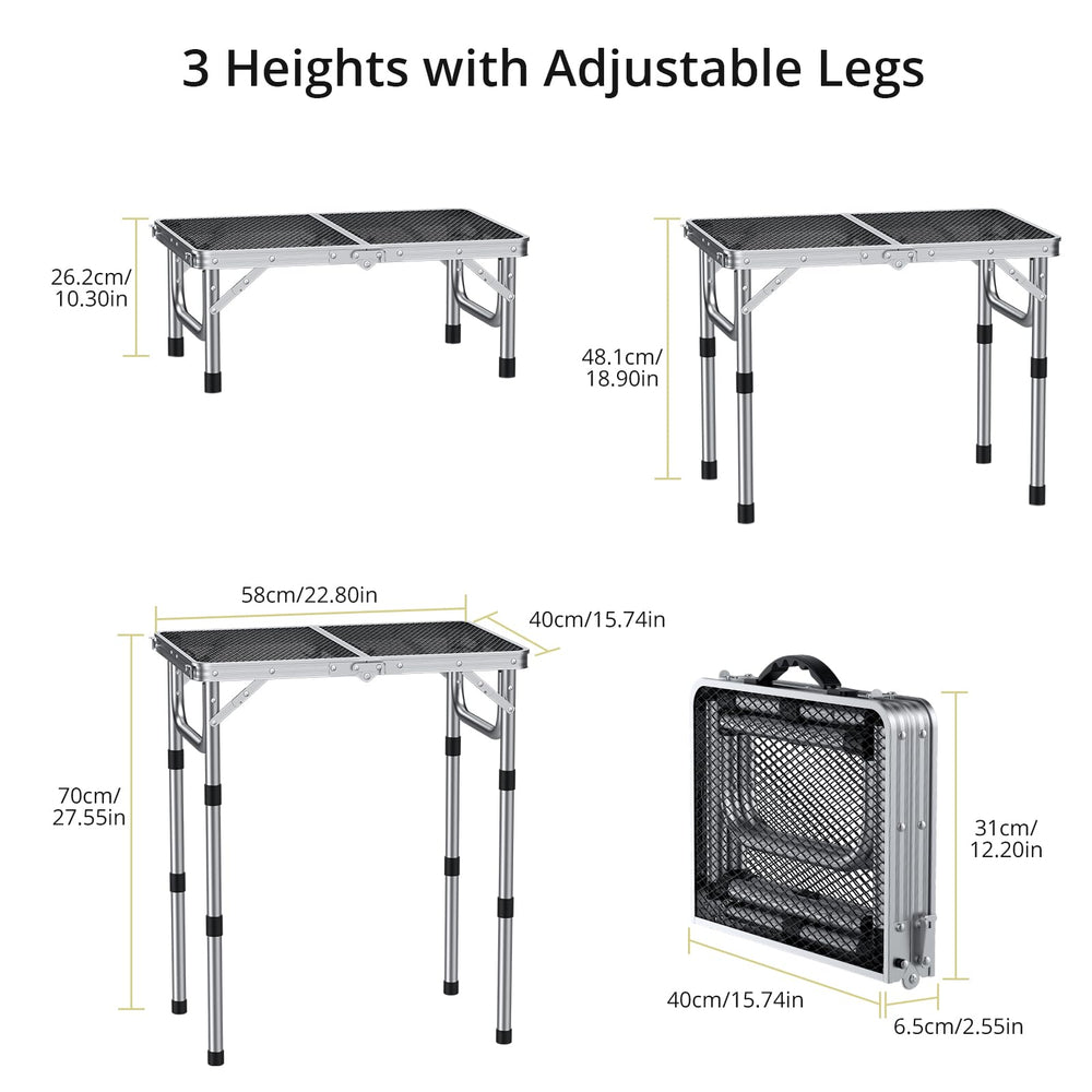 Anbte Folding Grill Table with adjustable height feature
